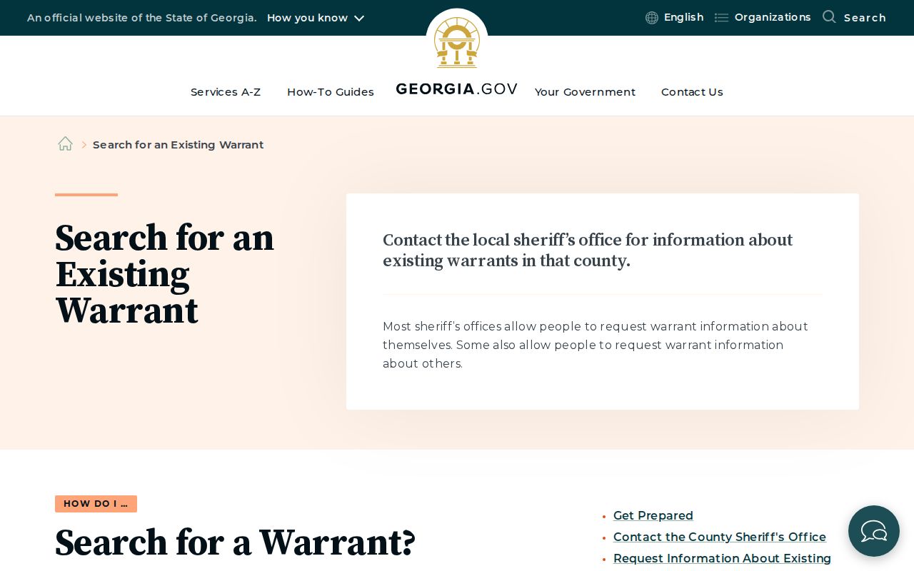 Georgia official guidance for checking an existing Heard County warrant